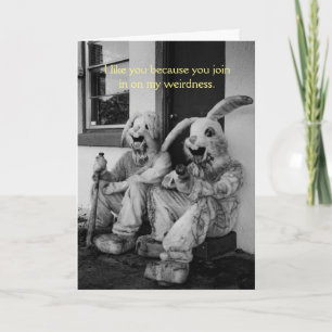 Vintage Halloween - Weird Creepy Rabbits, Card