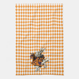 Vintage Halloween White Rabbit Alice In Wonderland Kitchen Towel