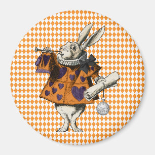 Vintage Halloween White Rabbit Alice In Wonderland Magnet