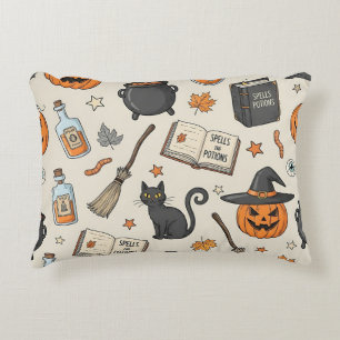 Vintage Halloween Witch Accent Pillow