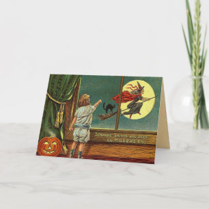 Vintage Halloween Witch Card
