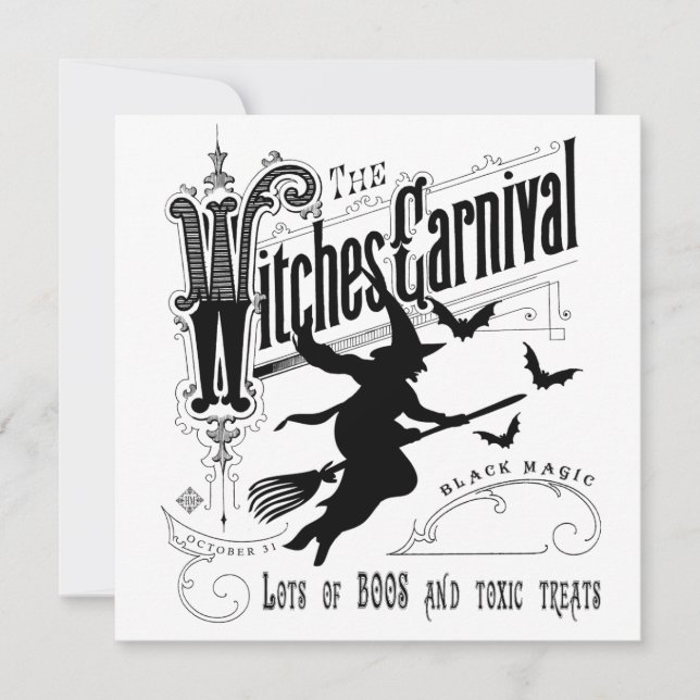 Vintage Halloween Witch Card (Front)
