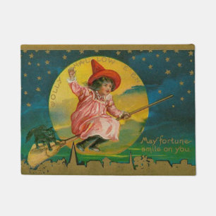 Vintage Halloween Witch Doormat