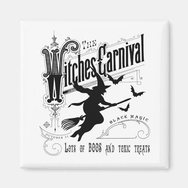 Vintage Halloween Witch Magnet (Front)