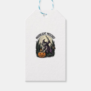 Vintage Halloween Witch Moonlight Mischief Graphic Gift Tags