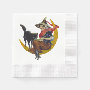 Vintage Halloween Witch Napkin