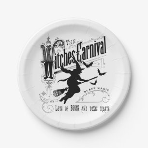 Vintage Halloween Witch Paper Plate