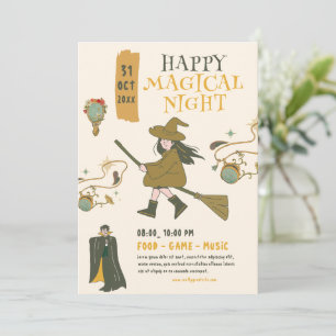 Vintage Halloween Witch Party Halloween Costume Invitation