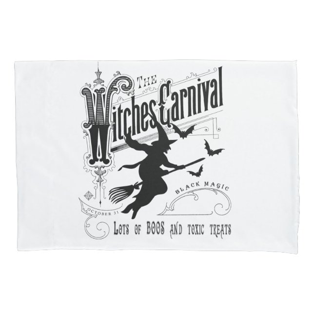 Vintage Halloween Witch Pillowcase (Front)