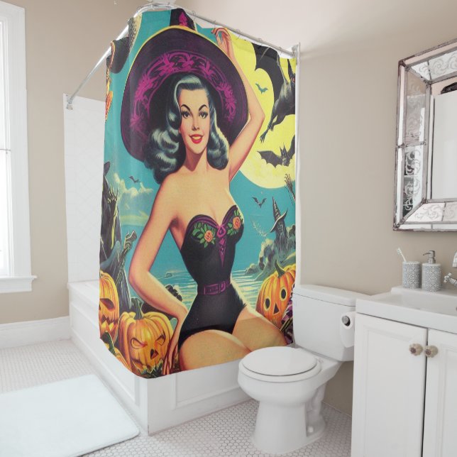 Vintage Halloween Witch Pin Up (In Situ)