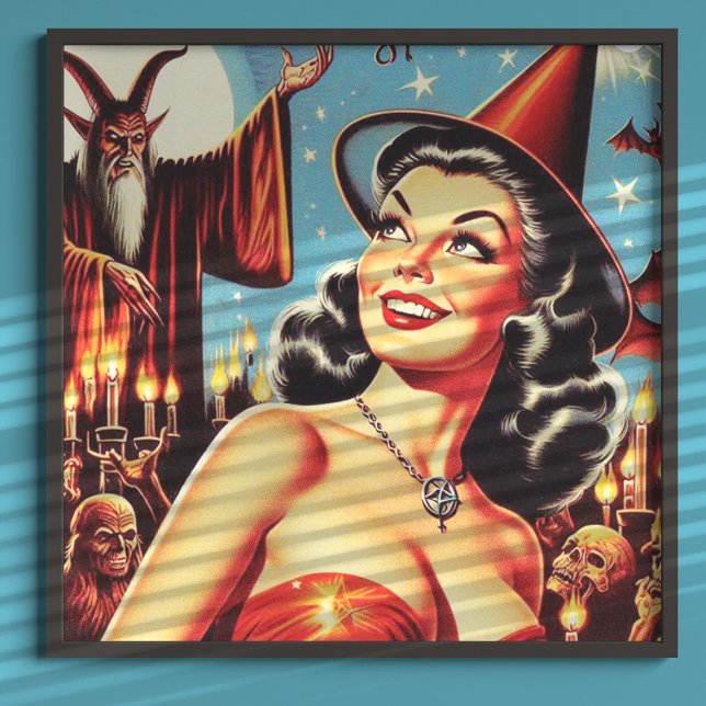 Vintage Halloween Witch Pin-up Poster (Creator Uploaded)