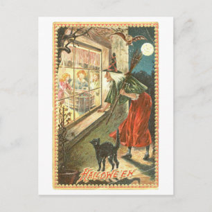 Vintage Halloween Witch Postcard