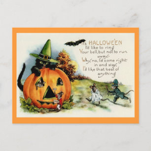 Vintage Halloween Witch Postcard