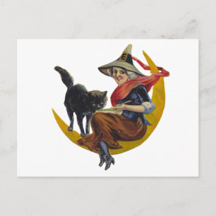 Vintage Halloween Witch Postcard