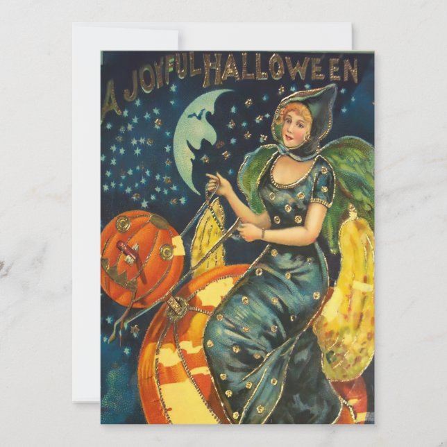 Vintage Halloween Witch Poster Invitation (Front)