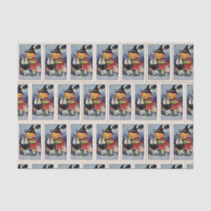 Vintage Halloween witch pumpkin party tissue Tissue Paper
