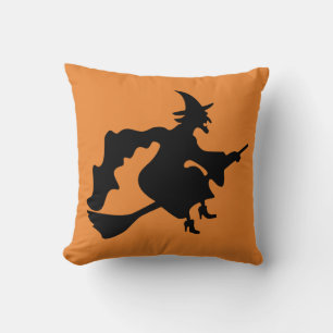 Vintage Halloween Witch Throw Pillow