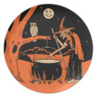 Vintage Halloween Witch with Cauldron