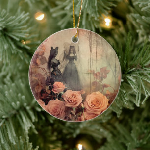 Vintage Halloween Witchcraft (10) Ceramic Ornament
