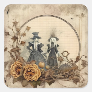 Vintage Halloween Witchcraft (12) Square Sticker