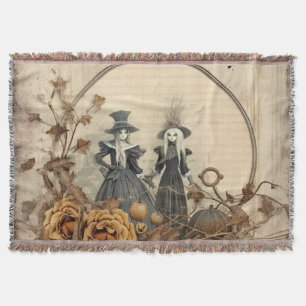 Vintage Halloween Witchcraft (12) Throw Blanket