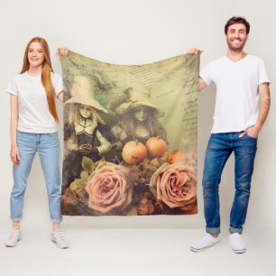 Vintage Halloween Witchcraft (1) Fleece Blanket