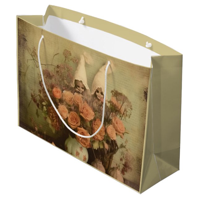 Vintage Halloween Witchcraft (2) Large Gift Bag (Back Angled)