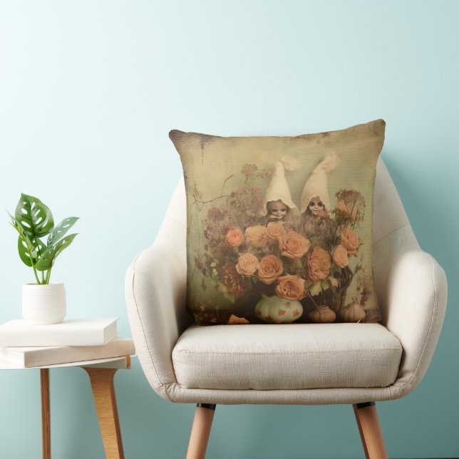 Vintage Halloween Witchcraft (2) Throw Pillow (Chair)