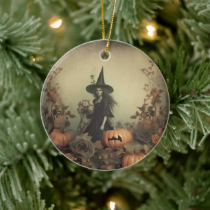 Vintage Halloween Witchcraft (3) Ceramic Ornament