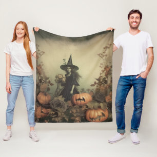 Vintage Halloween Witchcraft (3) Fleece Blanket