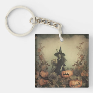 Vintage Halloween Witchcraft (3) Keychain