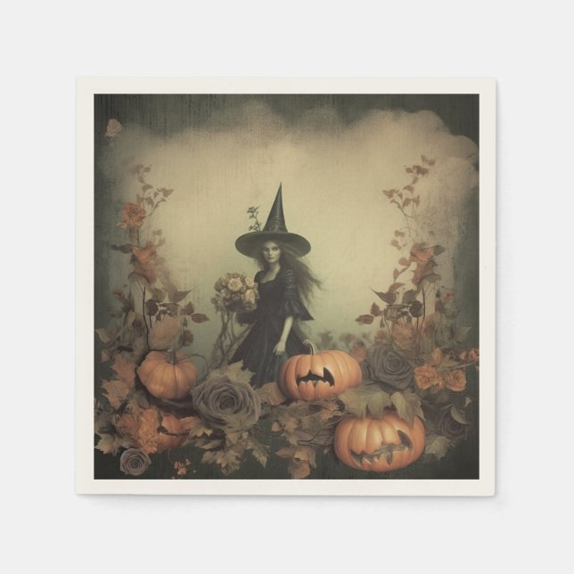 Vintage Halloween Witchcraft (3) Napkin (Front)
