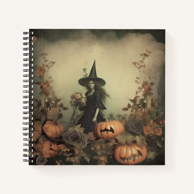 Vintage Halloween Witchcraft (3) Notebook (Front)