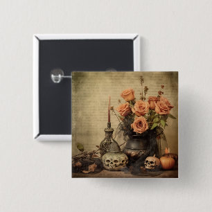 Vintage Halloween Witchcraft (4) 2 Inch Square Button