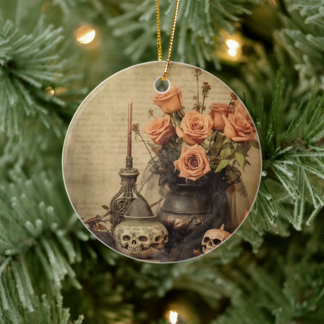 Vintage Halloween Witchcraft (4) Ceramic Ornament (Tree)