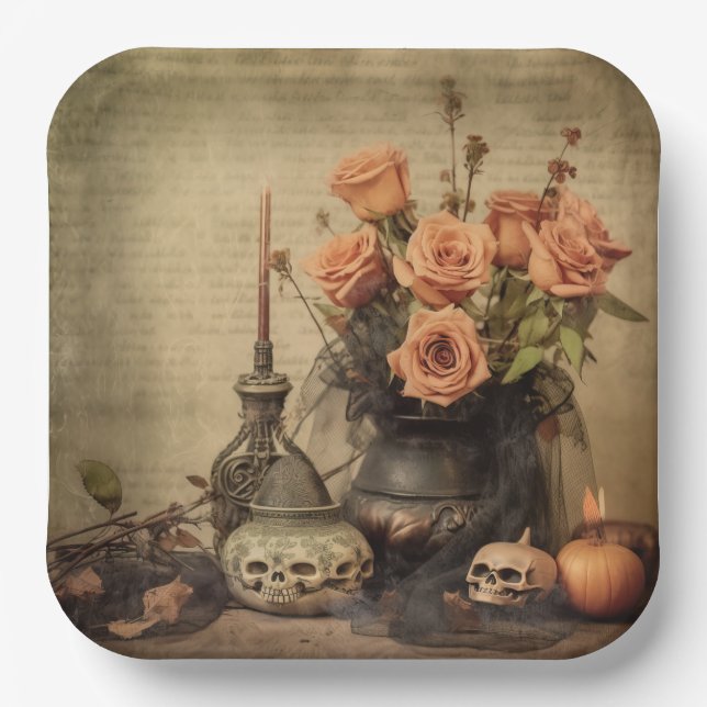 Vintage Halloween Witchcraft (4) Paper Plate (Front)