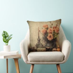 Vintage Halloween Witchcraft (4) Throw Pillow