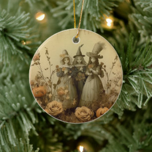 Vintage Halloween Witchcraft (5) Ceramic Ornament