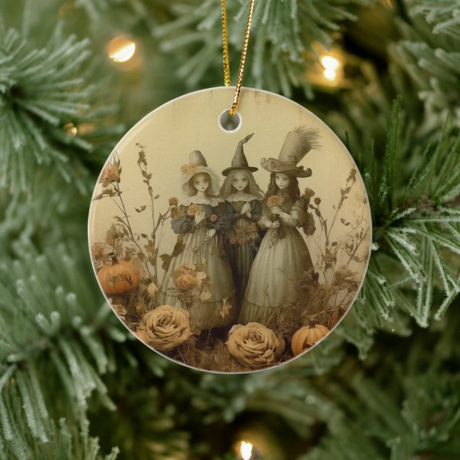 Vintage Halloween Witchcraft (5) Ceramic Ornament (Tree)