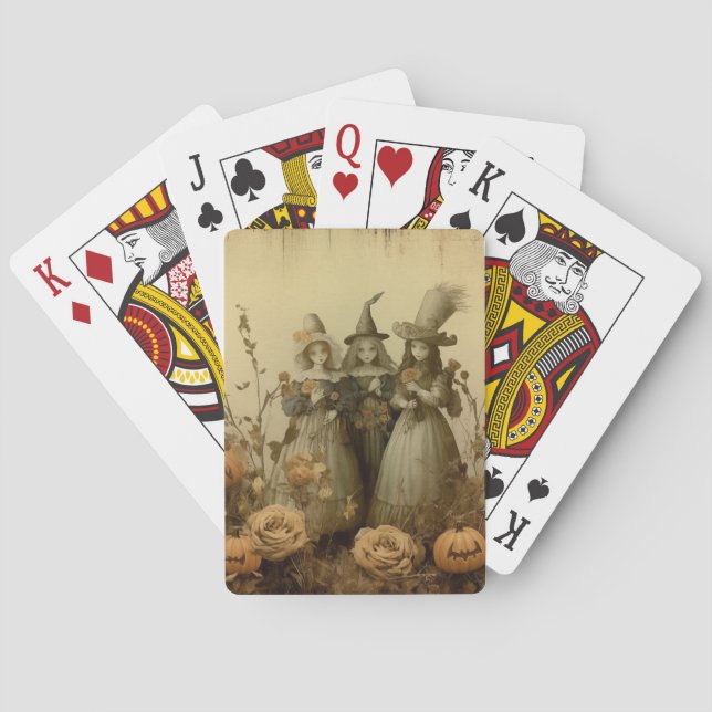 Vintage Halloween Witchcraft (5) Playing Cards (Back)