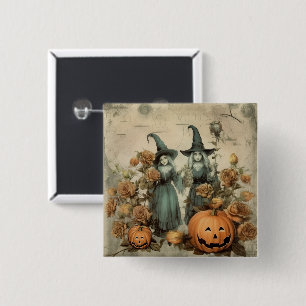 Vintage Halloween Witchcraft (6) 2 Inch Square Button