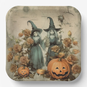 Vintage Halloween Witchcraft (6) Paper Plate