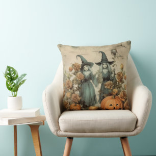 Vintage Halloween Witchcraft (6) Throw Pillow