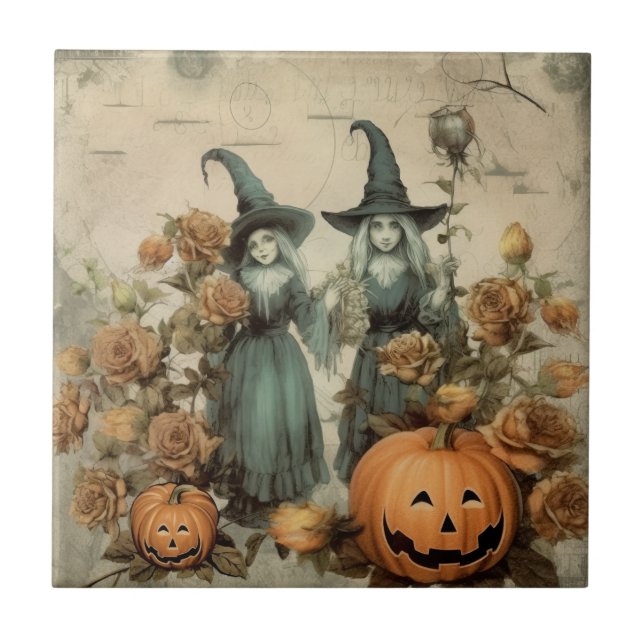 Vintage Halloween Witchcraft (6) Tile (Front)