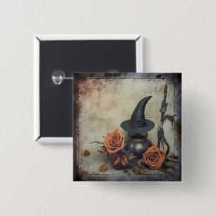 Vintage Halloween Witchcraft (8) 2 Inch Square Button