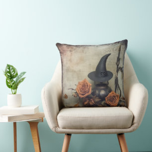 Vintage Halloween Witchcraft (8) Throw Pillow