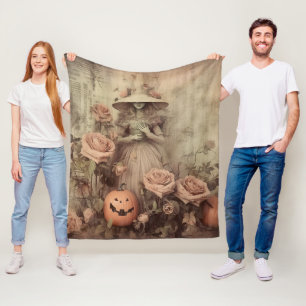 Vintage Halloween Witchcraft (9) Fleece Blanket