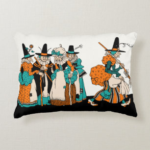 Vintage Halloween Witches - 1930s Accent Pillow