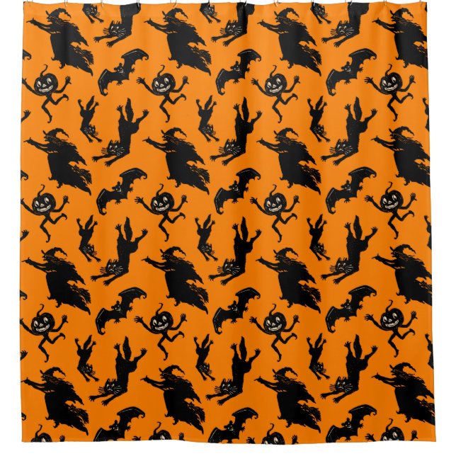 Vintage Halloween Witches Cats and Jack O'Lanterns (Front)