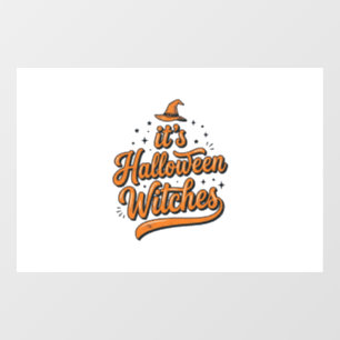 Vintage Halloween Witches Typography Shirt Design_ Window Cling